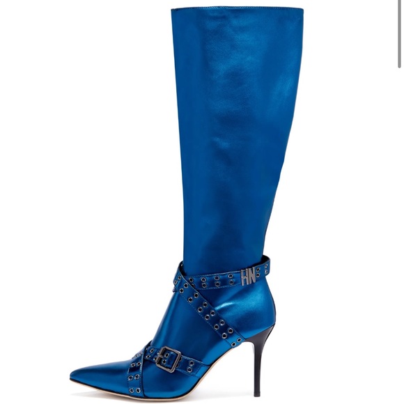 niihai Shoes - Elegant Blue Heeled Boots